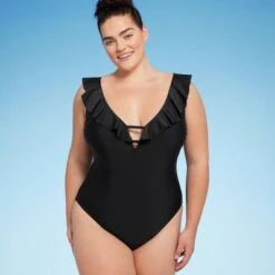 Women's Ruffle Plunge One Piece Swimsuit - Shade & Shore™ -Clothing Sales Store GUEST 0859ab46 d14b 46fe a68b d044eacbb0c2