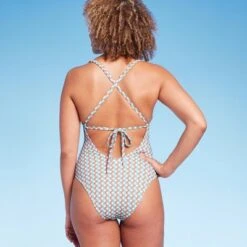 Women's Plunge Front High Leg One Piece Swimsuit - Shade & Shore™ Multi Geo Print -Clothing Sales Store GUEST 132234ab 29ee 401d 854c 2fb1d82eb7d0