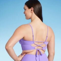 Women's Shirred Longline Bikini Top - Shade & Shore™ Purple -Clothing Sales Store GUEST 15464831 ae51 47ca b3d7 b0d27beab5f1