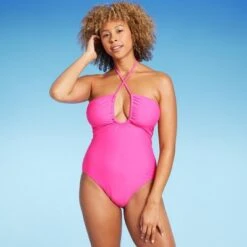 Women's Halter Keyhole Bandeau One Piece Swimsuit - Shade & Shore™ 21 Women's Halter Keyhole Bandeau One Piece Swimsuit - Shade & Shore™ -Clothing Sales Store GUEST 1677fffa 0863 4a9f 89f2 1ed56082cf44