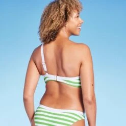 Women's Underwire Ribbed One Shoulder Bikini Top - Shade & Shore™ Green/White 12 Women's Underwire Ribbed One Shoulder Bikini Top - Shade & Shore™ Green/White -Clothing Sales Store GUEST 181e5bf7 7aef 41e1 b20a 7f5f3b8730bb