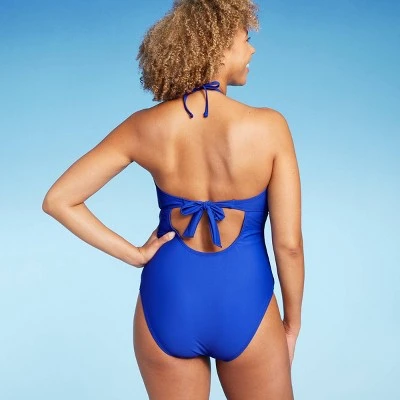 Women's Halter Keyhole Bandeau One Piece Swimsuit - Shade & Shore™ 5 Women's Halter Keyhole Bandeau One Piece Swimsuit - Shade & Shore™ - Image 3