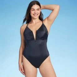 Women's Shirred V-Wire Plunge One Piece Swimsuit - Shade & Shore™ Gray 17 Women's Shirred V-Wire Plunge One Piece Swimsuit - Shade & Shore™ Gray -Clothing Sales Store GUEST 20a8d1b1 04e2 49dd b433 c324732d4bc5