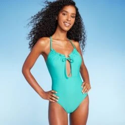 Women's Front Cut Out Ruffle Detail One Piece Swimsuit - Shade & Shore™ -Clothing Sales Store GUEST 2353dbd0 302e 4208 889d 150a013939f2