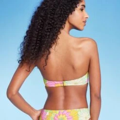 Women's V-Wire Bandeau Halter Bikini Top - Shade & Shore™ Multi Floral Print