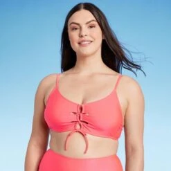 Women's Lace-Up Bralette Bikini Top - Shade & Shore™ Pink -Clothing Sales Store GUEST 24a56517 4db7 4f55 9877 99a21ac92027