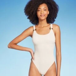 Women's Square Neck Pucker High Leg One Piece Swimsuit - Shade & Shore™ -Clothing Sales Store GUEST 2772b645 ce56 4464 9314 d757b32211ec