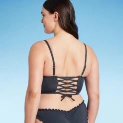 Women's Longline Underwire Bikini Top - Shade & Shoreâ„¢ Gray