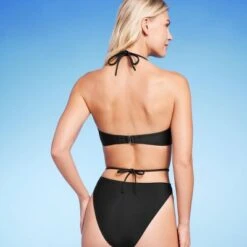 Women's Lightly Lined Ribbed Halter Bikini Top - Shade & Shoreâ„¢