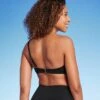 Women's Lightly Lined Twist-Front One Shoulder Bikini Top - Shade & Shore™ Black