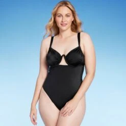 Women's Shirred Cup Underwire High Leg One Piece Swimsuit - Shade & Shore™ -Clothing Sales Store GUEST 3dd54c84 d774 4c06 bdff 02f948503343