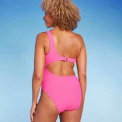 Women's Ribbed One Shoulder Cut Out One Piece Swimsuit - Shade & Shore™ -Clothing Sales Store GUEST 481b6168 7485 44f3 9ad1 6c44710339f9