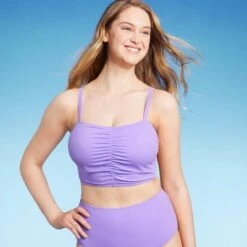 Women's Shirred Longline Bikini Top - Shade & Shore™ Purple -Clothing Sales Store GUEST 4ccf901b 39b1 489f 89bd c14cd7daf32c