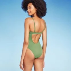 Women's Twist Detail Underwire Extra Cheeky High Leg One Piece Swimsuit - Shade & Shore™