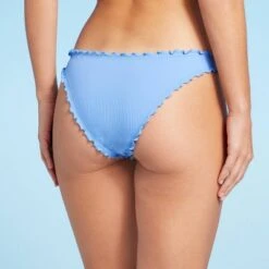 Women's Ribbed High Leg Extra Cheeky Ruffle Bikini Bottom - Shade & Shore™ Light Blue -Clothing Sales Store GUEST 51cc73ed 4a80 4009 baed c7bf2e6c2899