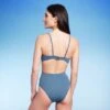 Women's Cut Out Bead Detail One Piece Swimsuit - Shade & Shore™ Blue