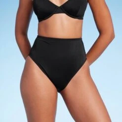 Women's High Waist High Leg Ribbed Medium Coverage Bikini Bottom - Shade & Shore™ -Clothing Sales Store GUEST 6a2a1d8f a651 4b2f b43c 41053c691843