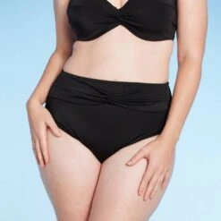 Women's High Waist Twist-Front Bikini Bottom - Shade & Shore™ Black -Clothing Sales Store GUEST 6a9ce43f 8dcb 466f b00c cf67eefe6cf6