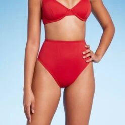Women's High Waist High Leg Ribbed Medium Coverage Bikini Bottom - Shade & Shore™ -Clothing Sales Store GUEST 6b2794f2 9054 4324 bab1 7c03f8b2301b