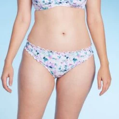 Women's Low-Rise Ruffle Cheeky Bikini Bottom - Shade & Shore™ Multi Blue Floral Print -Clothing Sales Store GUEST 719c6587 c5c4 4112 8310 e513ff0612d3
