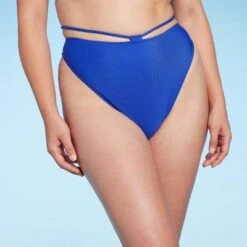 Women's Strappy Ribbed High Waist Extra High Leg Extra Cheeky Bikini Bottom - Shade & Shore™ -Clothing Sales Store GUEST 73380e5c b3a8 484f 9d93 55ab3603ec69