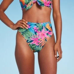 Women's High Waist High Leg Medium Coverage Bikini Bottom - Shade & Shore™ Multi Tropical Floral Print -Clothing Sales Store GUEST 7c44ecd2 f113 44ee 8101 c1db09418b26