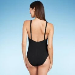 Women's Square Neck Pucker High Leg One Piece Swimsuit - Shade & Shoreâ„¢