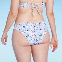 Women's Low-Rise Ruffle Cheeky Bikini Bottom - Shade & Shore™ Multi Blue Floral Print -Clothing Sales Store GUEST 83505604 abd1 4589 921f 494319b256e8