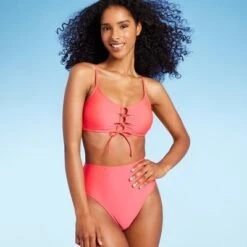 Women's Lace-Up Bralette Bikini Top - Shade & Shore™ Pink -Clothing Sales Store GUEST 8e3de59d b8f9 471b b578 89f41469d1c7