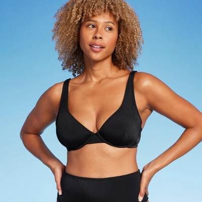 Women's Retro Ribbed Underwire Bikini Top - Shade & Shore™ 7 Women's Retro Ribbed Underwire Bikini Top - Shade & Shore™ - Image 5