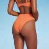 Women's High Waist Extra Cheeky High Leg Jacquard Bikini Bottom - Shade & Shore™ Orange -Clothing Sales Store GUEST 8f845c47 c02f 437a a153 f9d9e01582b7