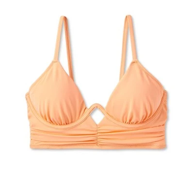 Women's Shirred Keyhole Underwire Bikini Top - Shade & Shore™ Peach 7 Women's Shirred Keyhole Underwire Bikini Top - Shade & Shore™ Peach - Image 5