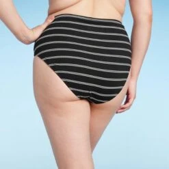 Women's Ribbed High Waist Bikini Bottom - Shade & Shore™ Black Striped -Clothing Sales Store GUEST 97583bc5 f8bd 44e0 9674 34eddcaa0469