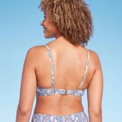 Women's Underwire Chain Strap Detail Bikini Top - Shade & Shore™ Blue Snake Print -Clothing Sales Store GUEST 975cf622 8550 4185 b9fe 19e422dbd781