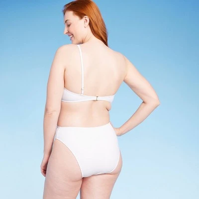 Women's One Shoulder Cut Out Extra Cheeky One Piece Swimsuit - Shade & Shore™ White 3 Women's One Shoulder Cut Out Extra Cheeky One Piece Swimsuit - Shade & Shore™ White