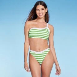 Women's Underwire Ribbed One Shoulder Bikini Top - Shade & Shore™ Green/White 15 Women's Underwire Ribbed One Shoulder Bikini Top - Shade & Shore™ Green/White -Clothing Sales Store GUEST a51fc2b9 a580 4656 aab4 69574b4ce06e