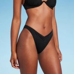 Women's Cinch Detail High Leg Bikini Bottom - Shade & Shore™ Black -Clothing Sales Store GUEST a7404c09 0800 4226 8f8c f97e40cf042f