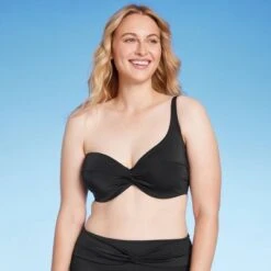 Women's Lightly Lined Twist-Front One Shoulder Bikini Top - Shade & Shore™ Black -Clothing Sales Store GUEST a92ae867 64a3 4a2d b7fd 212264c26fba