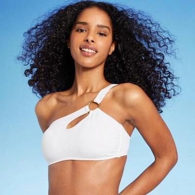 Women's Ring One Shoulder Bikini Top - Shade & Shore™ White 4 Women's Ring One Shoulder Bikini Top - Shade & Shore™ White - Image 2