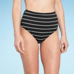 Women's Ribbed High Waist Bikini Bottom - Shade & Shore™ Black Striped -Clothing Sales Store GUEST af8fd0ea 19ba 4b18 aa9b f9b5f9ba0182