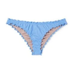 Women's Ribbed High Leg Extra Cheeky Ruffle Bikini Bottom - Shade & Shore™ Light Blue -Clothing Sales Store GUEST b1b0747e 0ed0 4835 96f6 d8cda079f518