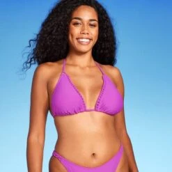 Women's Macramé Detail Halter Triangle Bikini Top - Shade & Shore™ Purple -Clothing Sales Store GUEST b1b7c2ab b712 40d3 b2b7 f4d78af22711