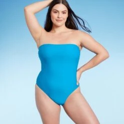 Women's Bandeau One Piece Swimsuit - Shade & Shore™ Blue -Clothing Sales Store GUEST b324365b f074 4680 90ce 06a29ab502f0