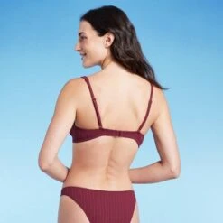 Women's Unlined Ribbed Bikini Top - Shade & Shore™ Dark Red -Clothing Sales Store GUEST b6bb74c2 5024 43f5 9a92 37dd58c9a89f