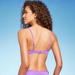 Women's Tunneled Neckline Underwire Bikini Top - Shade & Shore™ Purple