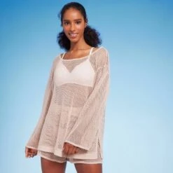 Women's Long Sleeve Crochet Cover Up Sweater - Shade & Shore™ Light Brown -Clothing Sales Store GUEST b8f686ba b4bb 4c0f bd91 a00b38018677