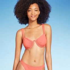 Women's Shirred Cup Continuous Underwire Bikini Top - Shade & Shore™ Pink -Clothing Sales Store GUEST bb4239d0 709a 40c0 97f6 56f5e32d9200