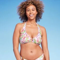 Women's Halter Center Front Ring Bralette Bikini Top - Shade & Shore™ Multi Floral Print 13 Women's Halter Center Front Ring Bralette Bikini Top - Shade & Shore™ Multi Floral Print -Clothing Sales Store GUEST bc2d64c6 46f3 43bb 9195 1c836e212162