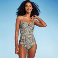 Women's Shirred Bandeau One Piece Swimsuit - Shade & Shore™ Multi Paisley Print -Clothing Sales Store GUEST be48241b 9fbb 42cb 8dff c54a53336e08