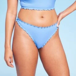 Women's Ribbed High Leg Extra Cheeky Ruffle Bikini Bottom - Shade & Shore™ Light Blue -Clothing Sales Store GUEST c0e595c3 1529 4f5c 8175 d0943e5e756b